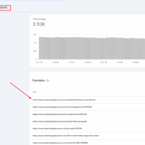 404 urls report in GSC