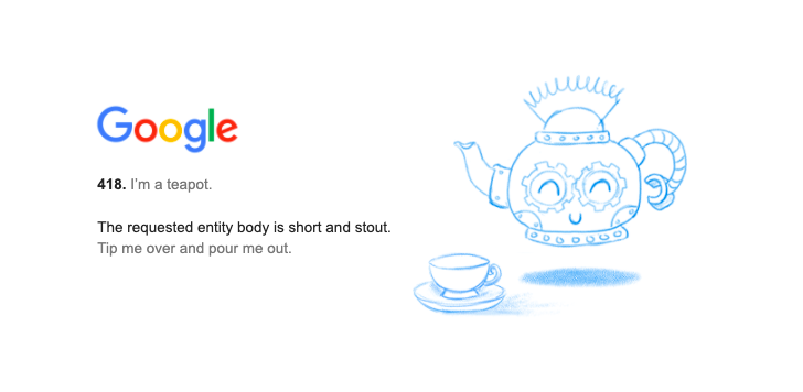 Server Status 418. I&rsquo;m a Teapot