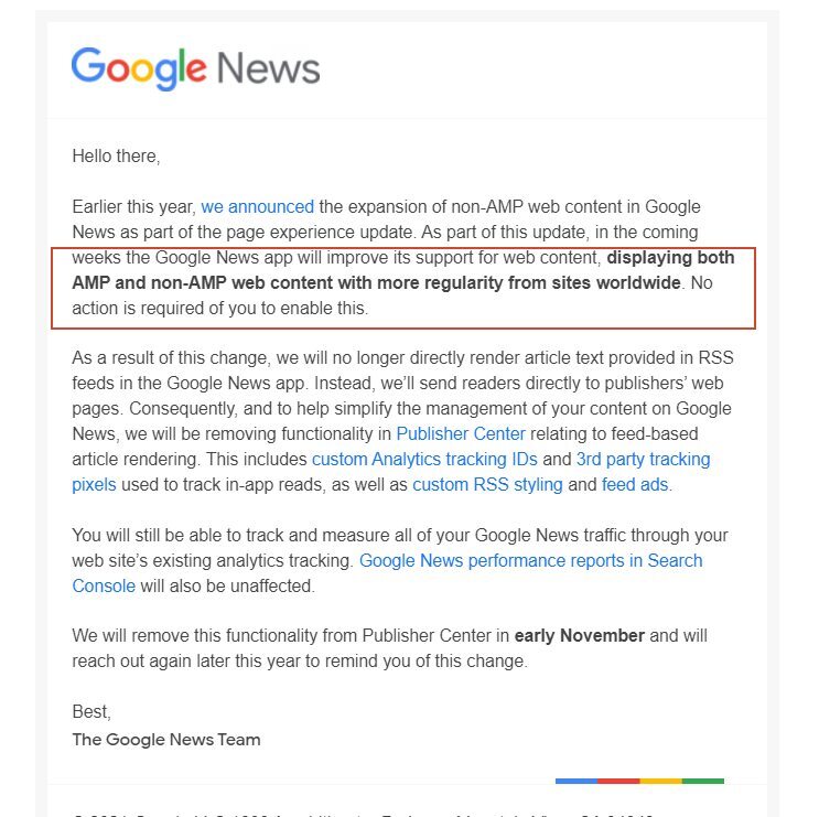 Google news update