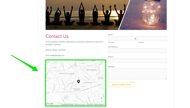 Google Local Results Google Map on YogaBrights