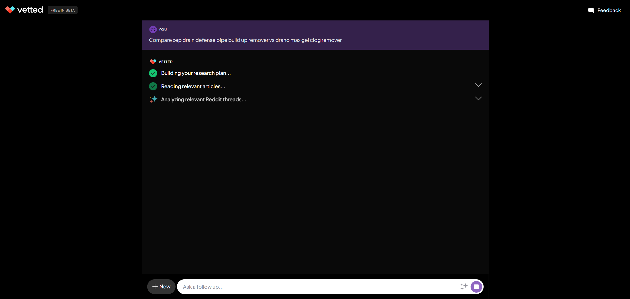 Vetted&rsquo;s AI chatbot 