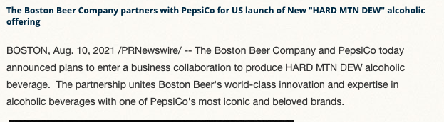 Boston Beer Company&rsquo;s New Product Announcement