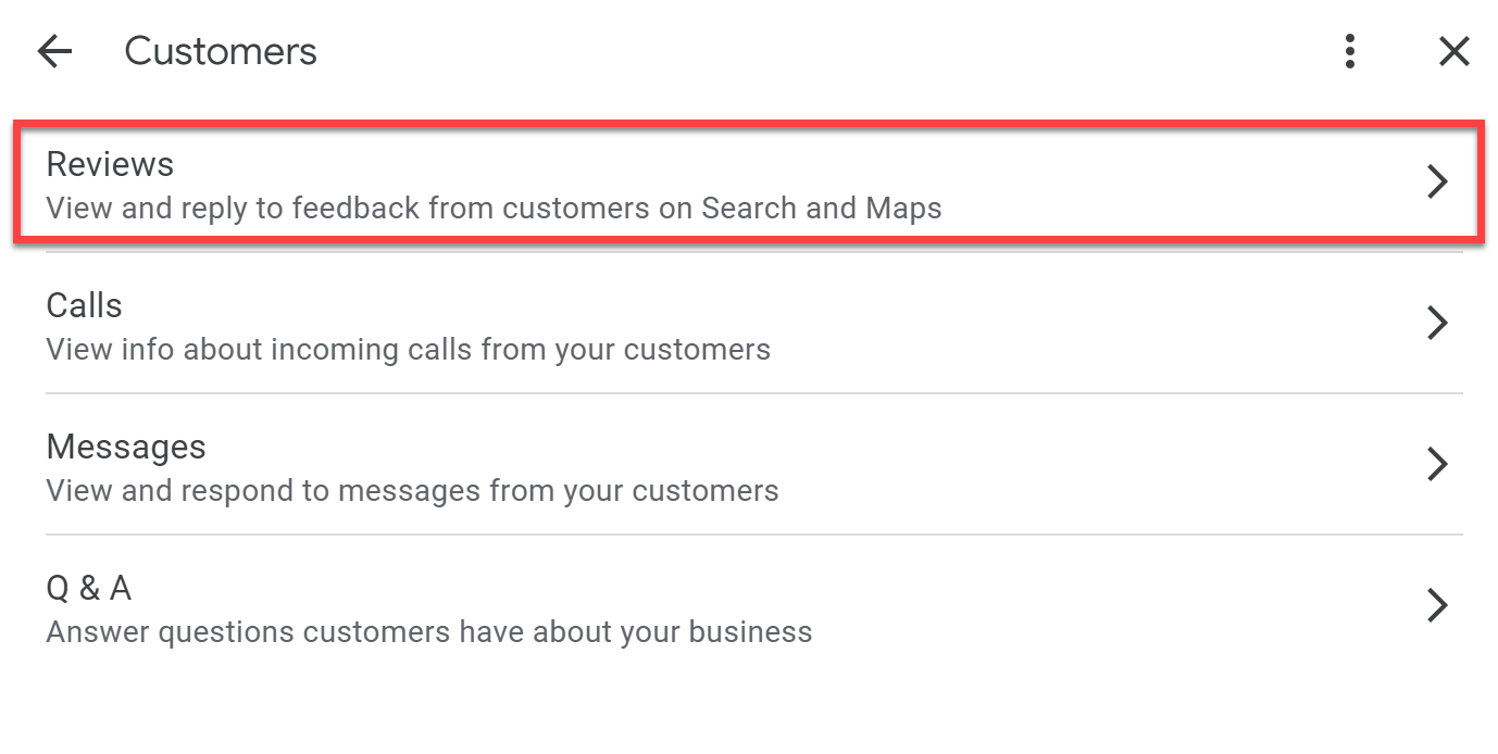 Manage Reviews in search