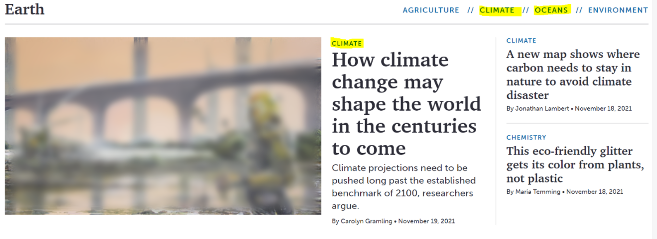 good example of using tag pages linking to category pages for SEO