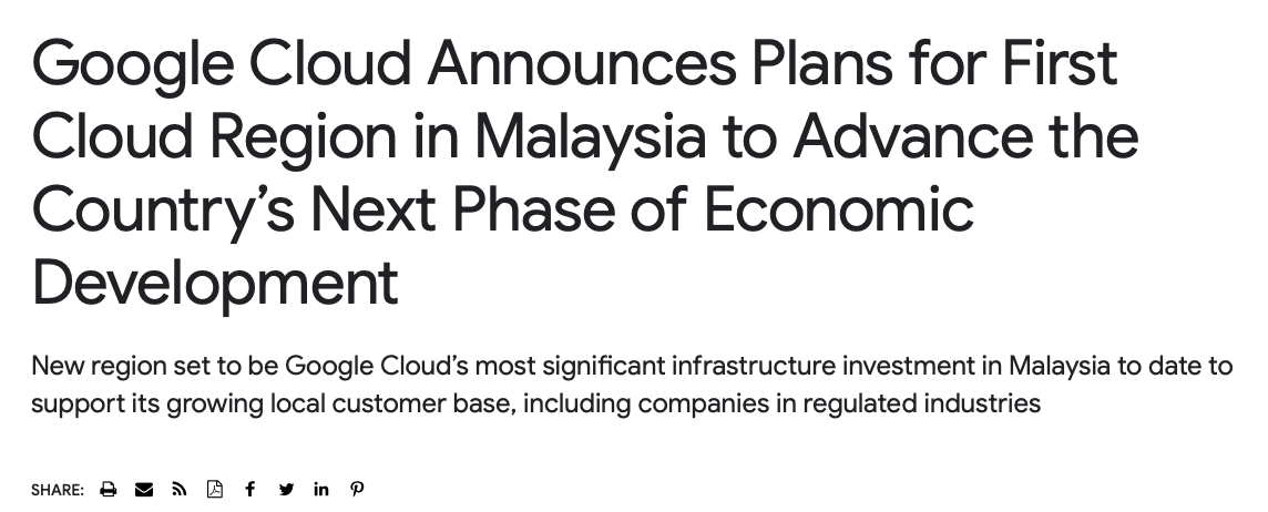 Here&rsquo;s an example of a press release from Google Cloud.