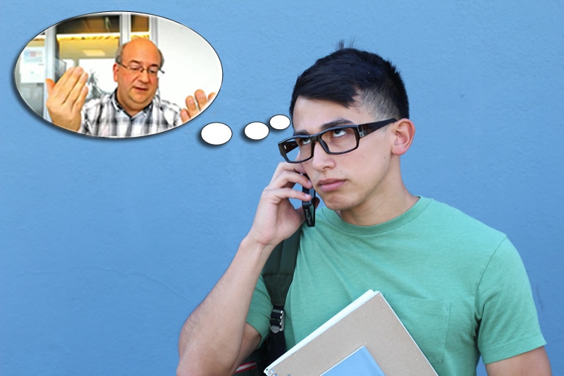 Tennager listening to John Mueller