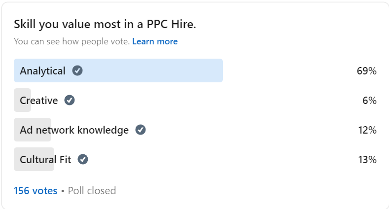 Screenshot of a poll result titled