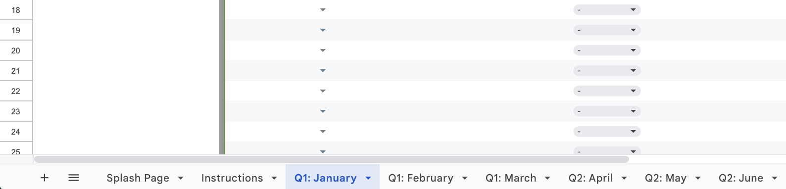 Open the tab for the month