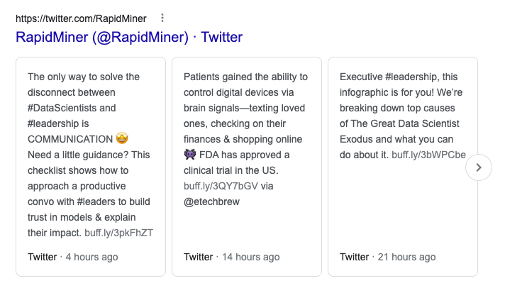 What you&rsquo;re seeing is Google&rsquo;s Twitter carousel.