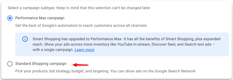 set campaign subtype