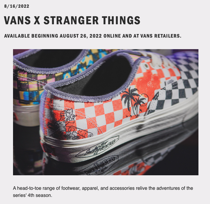 Vans' &ldquo;Stranger Things&rdquo; Line